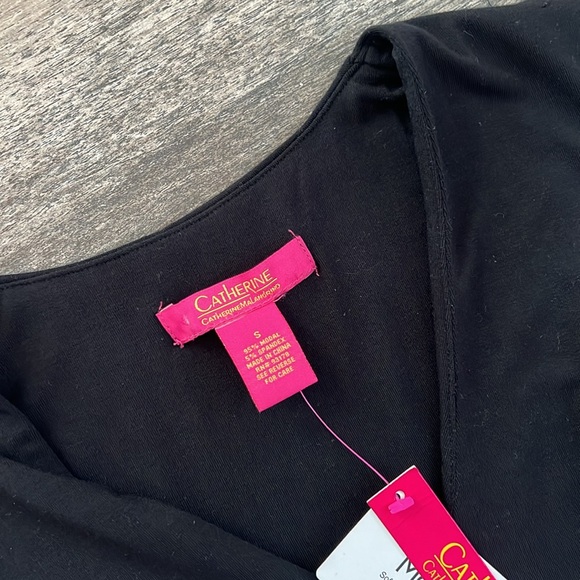 Catherine Malandrino Womens Black Ruched Sheath Wear to Work Dress SMALL NWT #45 - Picture 10 of 13